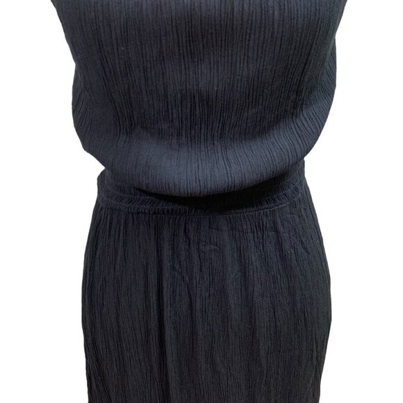 Rewind Women's S Small Maxi Sun Dress Crinkle Fabric Adjustable Straps Black - Picture 3 of 9